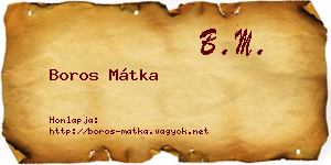 Boros Mátka névjegykártya